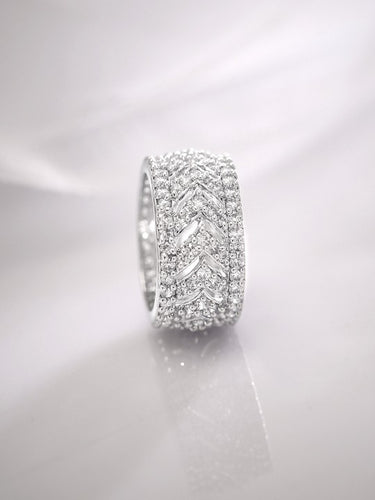 Rhodium-Plated-Cubic-Zirconia-Stone-Studded-Finger-Ring